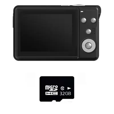 Kompaktni studentski fotoaparat 4K, 64MP, 18x zoom, 2.8 inch LCD Black