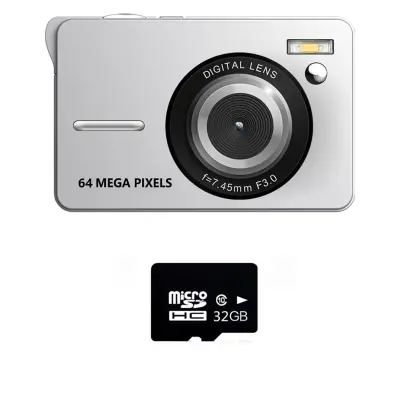 Kompaktna studentska kamera u obliku kartice, 4K 64MP, 32GB Silver