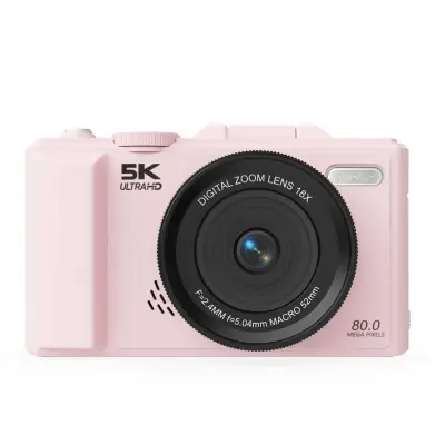 Retro bezzrcalni fotoaparat 75MP 5K video, 180° flip zaslon Pink