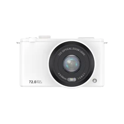 Bezrcalna kamera 12X zoom, 4K, 72MP, dvostruki flip zaslon White