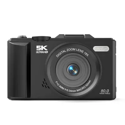 Retro bezzrcalni fotoaparat 75MP 5K video, 180° flip zaslon Black
