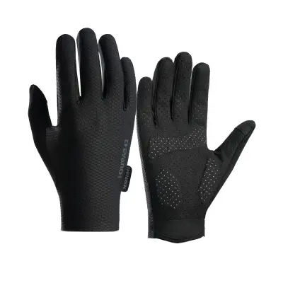 Punoprstne prozračne biciklističke rukavice 5mm SBR, brzo sušenje Black