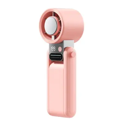 Tri-fold prijenosni mini ventilator 199 brzina, USB punjiv Pink