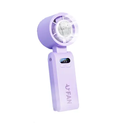Prijenosni mini ventilator 4000mAh — turbo hlađenje, sklopivi 3u1 Purple