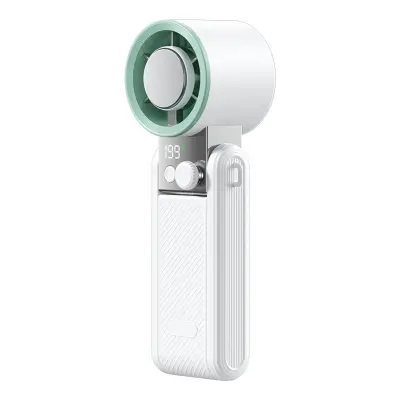 Dodirni trodijelni sklopivi ručni ventilator s ledom, 199 brzina USB White
