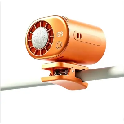 Prijenosni ventilator za pojas s poluvodičkim hlađenjem, USB punjiv Orange