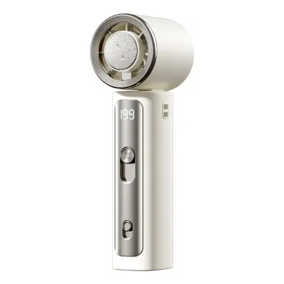 Ručni mini ventilator s poluvodičkim hlađenjem, USB i LED zaslonom White