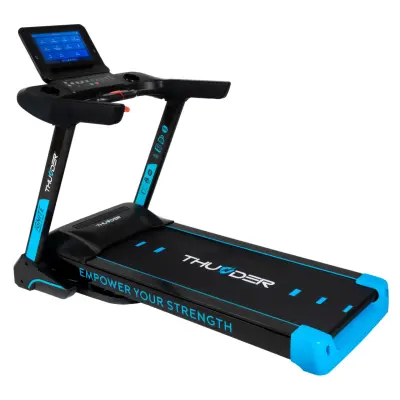 Električna traka za trčanje THUNDER® IGNITE-S-TFT – 22 km/h, 4 KS, 15% automatski nagib, traka 58 cm, TFT 15,6", Android, Bluetooth, nosivost 220