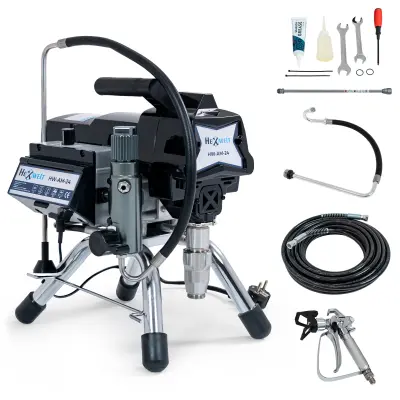 Profesionalni Airless uređaj za bojanje Hexwelt HW-AM-24 – 1300 W, motor bez četkica, 227 bar, 2,4 l/min