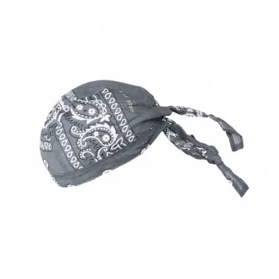 Prozračna pamučna kapica - višenamjenska bandana/piratska marama za biciklizam i kemoterapiju Siva