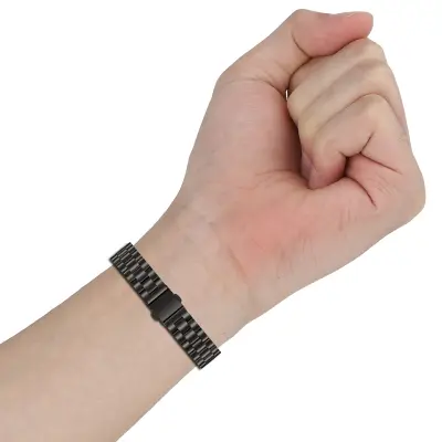 Tročlanska čelična narukvica za Fitbit Air s magnetskim zatvaračem Black