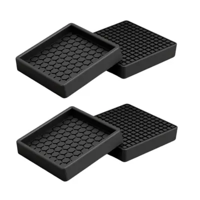 Silikonske kvadratne podloge za noge namještaja 4 kom, promjer 5cm Black