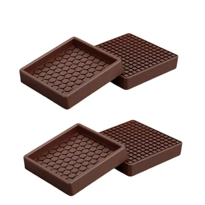 Silikonske kvadratne podloge za noge namještaja 4 kom, promjer 5cm Brown