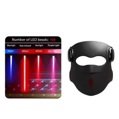 LED maska za fototerapiju lica — višespektralna, USB-C silikonska