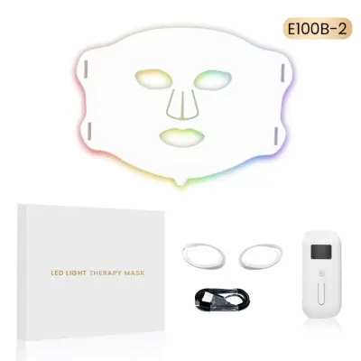 E100B-2 silikonijska LED maska za lice — višespektralna obnova, Type-C