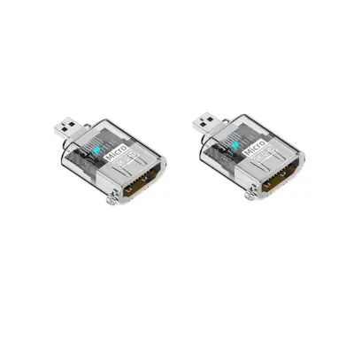 D-tip muški na HDTV ženski adapter 2 kom — 8K@60Hz MAX, HDR12bit Transparent