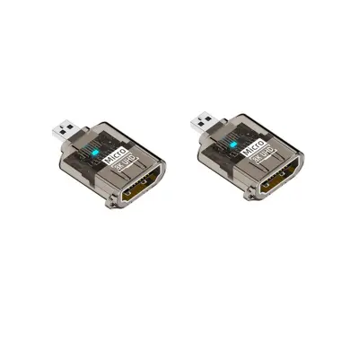 D-tip muški na HDTV ženski adapter 2 kom — 8K@60Hz MAX, HDR12bit Black