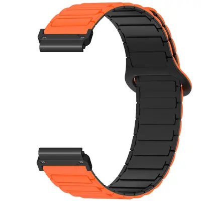 Silikonski remen kompatibilan s Garmin Fenix 8/7x/6x/5x – 26mm Black Orange