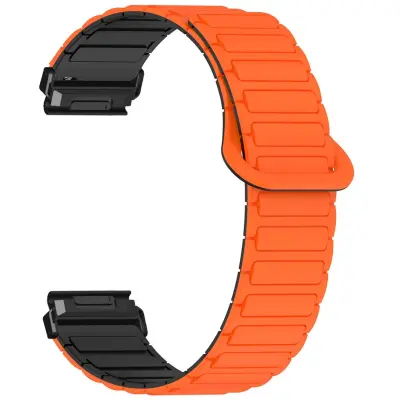 Silikonska narukvica s magnetskim I-gredom za Garmin Fenix Black Orange