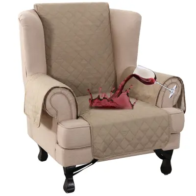 Vodootporna navlaka za naslonjač (wing chair) za dnevni i spavaći boravak - jastuk za sofu otporan na ogrebotine i kućne ljubimce Kaki