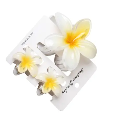Set cvjetnih štipaljki za kosu 3 kom, ABS, protuklizne, 7.5cm x 4cm Yellow