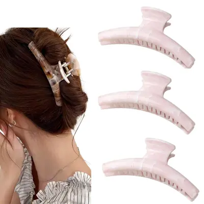 Šnala s širokim zubima, 3 kom - PC materijal i snažan držač Pink