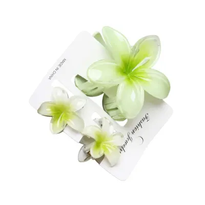 Set cvjetnih štipaljki za kosu 3 kom, ABS, protuklizne, 7.5cm x 4cm Green