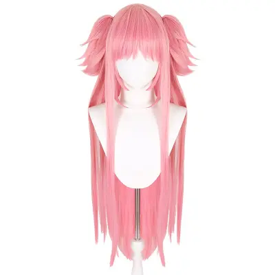 Ružičasta cosplay perika - 80 cm duga, vlakno otporno na visoke temperature, idealna za anime i zabave
