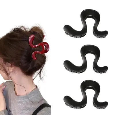 Valoviti geometrijski stezaljke za kosu, paket od 3, PC Black