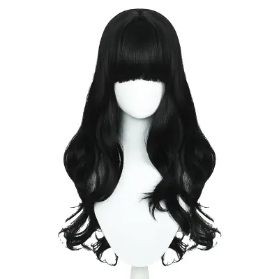 Crna perika za cosplay - sintetička vlakna otporna na visoke temperature za anime uloge i zabave