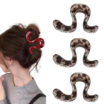 Valoviti geometrijski stezaljke za kosu, paket od 3, PC White