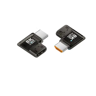 UHD HDMI adapter ženski-na-muški pod kutom, paket od 3 – HDMI 2.1, 8K@60Hz, 90B0 ABS priključak Crna