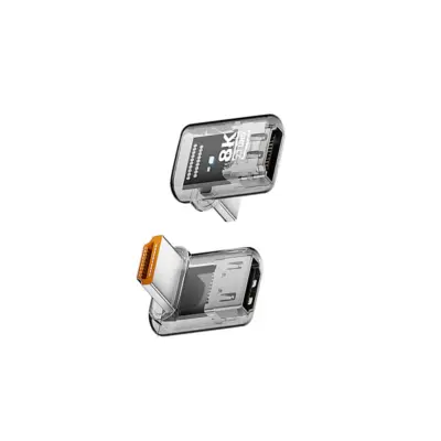 UHD HDMI adapter pod kutom 90° (paket od 3) – 8K@60Hz UHD ženski na muški, vertikalni zglob za računalo na monitor/TV Proziran