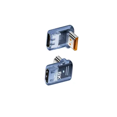 8K HDMI 2.1 adapter pod kutom 90° muški na ženski UHD spojnik - paket od 3 Plava