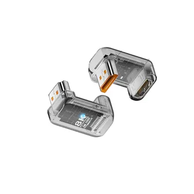 8K UHD HDMI 2.1 adapter (ženski na muški), U-oblik 180° za monitor i TV - 3 kom Proziran