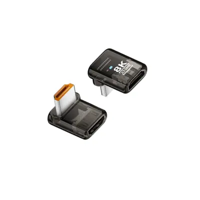 UHD HDMI adapter pod kutom 90° (paket od 3) – 8K@60Hz UHD ženski na muški, vertikalni zglob za računalo na monitor/TV Crna