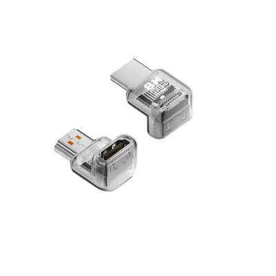 8K@60Hz UHD HDMI 2.1 muški-na-ženski adapter, vertikalno savijanje 90° za monitor i TV - set od 3 Proziran