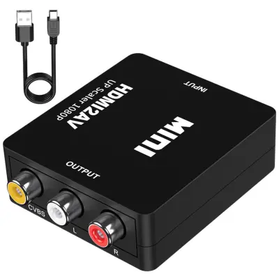 HDTV na AV audio-video pretvarač s USB napajanjem, 1080p Black