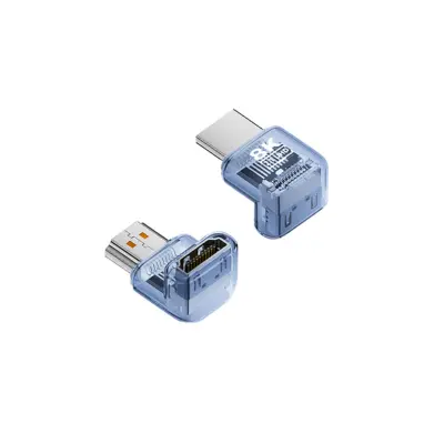 8K@60Hz UHD HDMI 2.1 muški-na-ženski adapter, vertikalno savijanje 90° za monitor i TV - set od 3 Plava