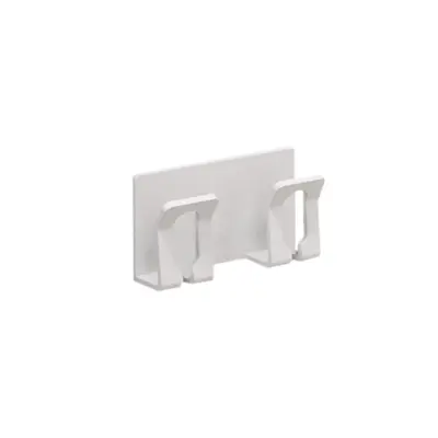 Zidni držač četkica s dva utora, bez bušenja, aluminij