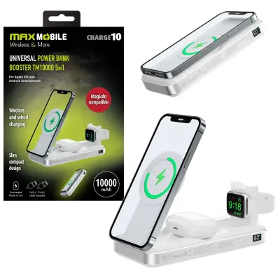 Otvorena ambalaža - MAXMOBILE POWER BANK TM10000 WIRELESS MAGSAFE 10000mAh bijeli