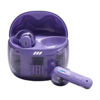 Otvorena ambalaža - Slušalice bluetooth potpuno bežične JBL TUNE FLEX 2 prozirno ljubičaste