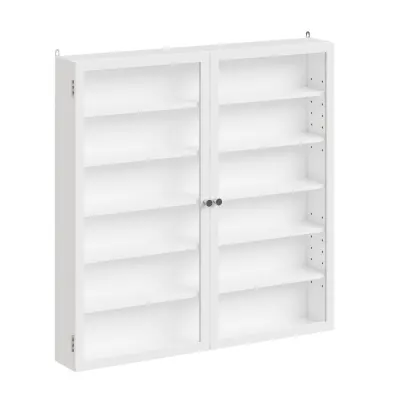 Ormarić Vitrina Spremanje Boja Bijela 80x12x80cm FSB113-H-W