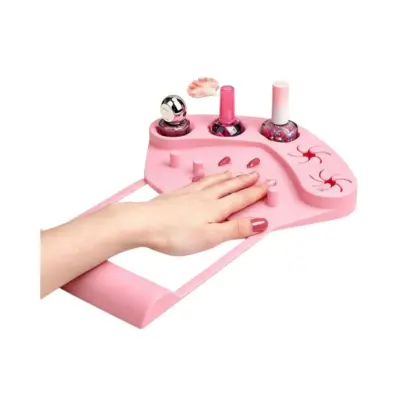 3-u-1 silikonska podloga za manikuru s držačem i naslonom Pink