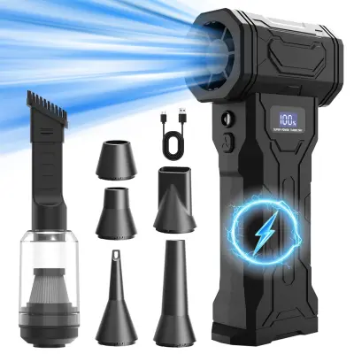 Prijenosni ručni mini puhač zraka 110000RPM, 4000mAh, crni ABS