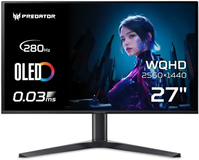Otvorena ambalaža - Monitor 26.5" ACER Predator X27UZ1, UM.GXXEE.113, OLED 2K/QHD, 280Hz, 0.03ms, AMD FreeSync, 2x HDMI, DisplayPort, Zvučnici, Pivo