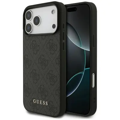 GUESS Classic 4G maska za iPhone 17 Pro Max MagSafe crna