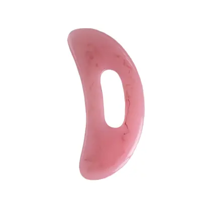 Gua Sha pločica od smole za lice i tijelo, ergonomski oblik Pink