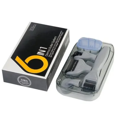 6-u-1 Multifunkcionalni kućni derma valjak za lice i tijelo Grey+Black