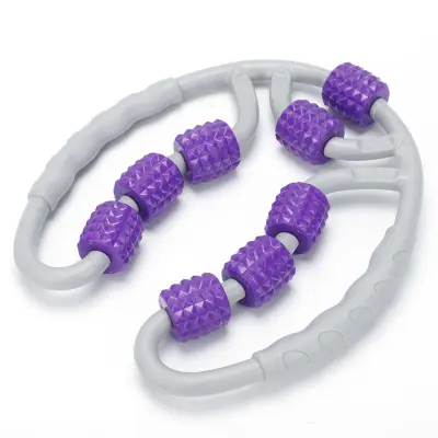 Yoga masažer za noge s 8 kotačića i podesivom širinom, ABS izdržljiv Purple